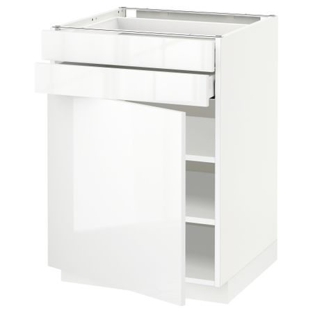 Напольный шкаф с дверцей, 2 ящиками МЕТОД / МАКСИМЕРА, белый, Рингульт белый