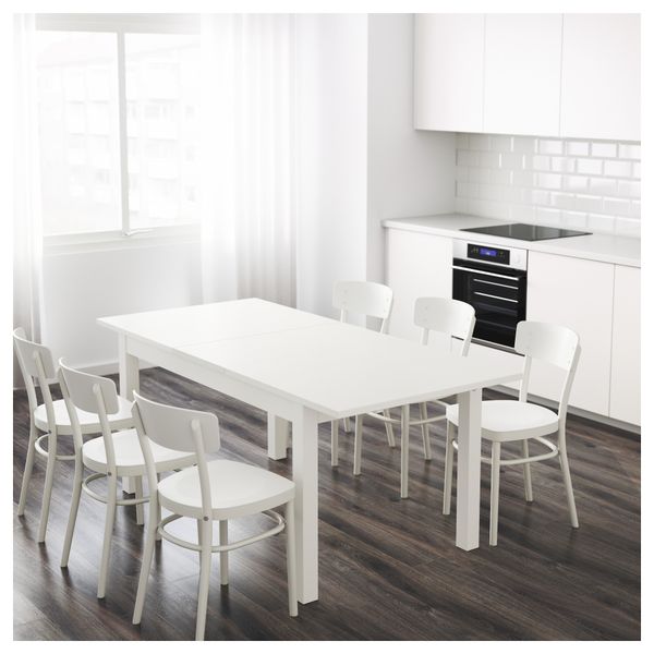 Раздвижной стол БЬЮРСТА, белый (140/180/220x84 см) - фото 3