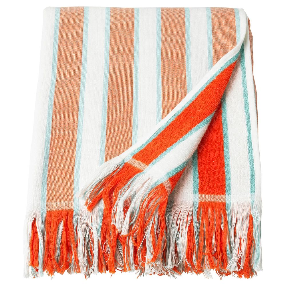 Пляжное полотенце, в полоску оранжевый 100x180 см IKEA СОЛБЛЕКТ 904.604.03 - фото 1