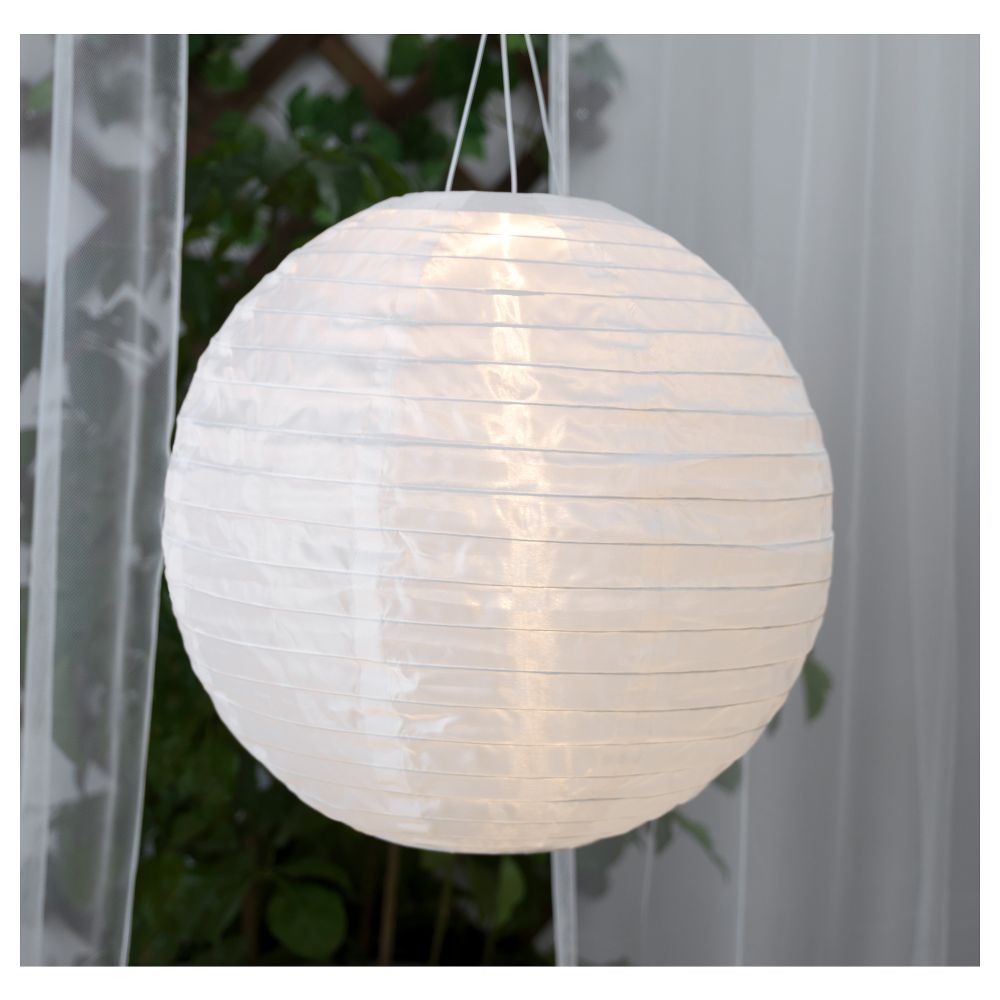 Подвесной светильник на солнечн батарея СОЛВИДЕН, шаровидный белый (45 см) - фото 1