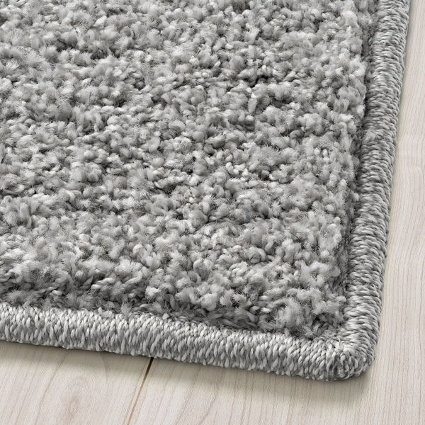 Ковер, длинный ворс, светло-серый 133x180 см IKEA ALLERSLEV АЛЛЕРСЛЕВ 205.086.96 - фото 3
