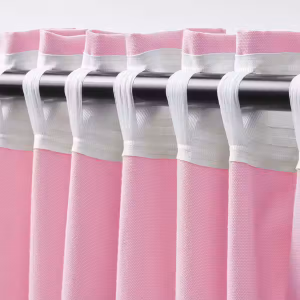 GINSTMOTT ГИНСТМОТТ Гардины, 2 шт. - розовый/с лентой 145x300 см - фото 4