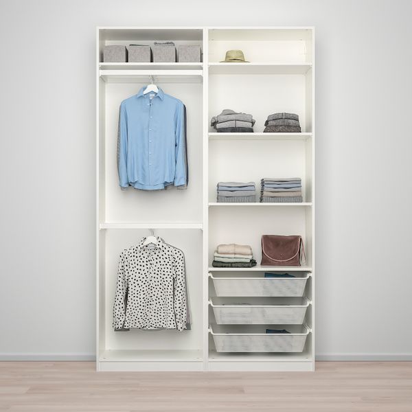 Гардероб, комбинация, белый/под беленый дуб 150x44x236 см IKEA PAX ПАКС / MEHAMN МЕХАМН 893.305.73 - фото 3