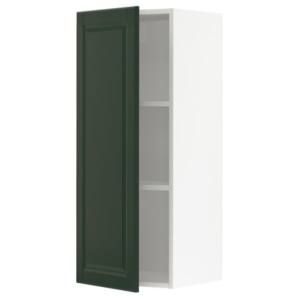 Навесной шкаф с полками, белый/Будбин темно-зеленый 40x100 см IKEA METOD МЕТОД 194.451.29 - фото 1