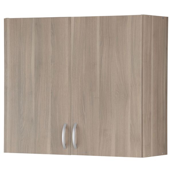 Навесной шкаф с дверями АЛЬБРУ, серо-коричневый (80x70 см) - фото 1