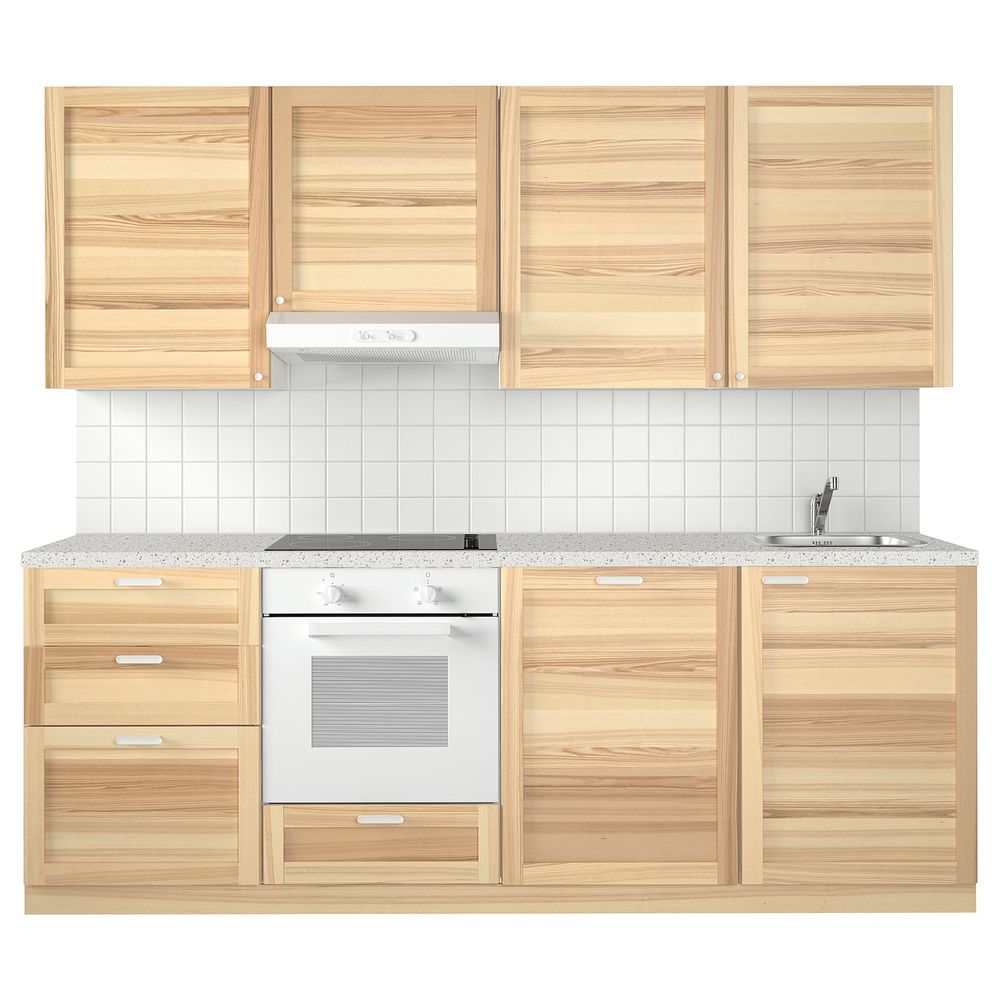 Кухня, белый/Торхэмн ясень 240x60x228 см IKEA METOD МЕТОД 393.873.31 - фото 1