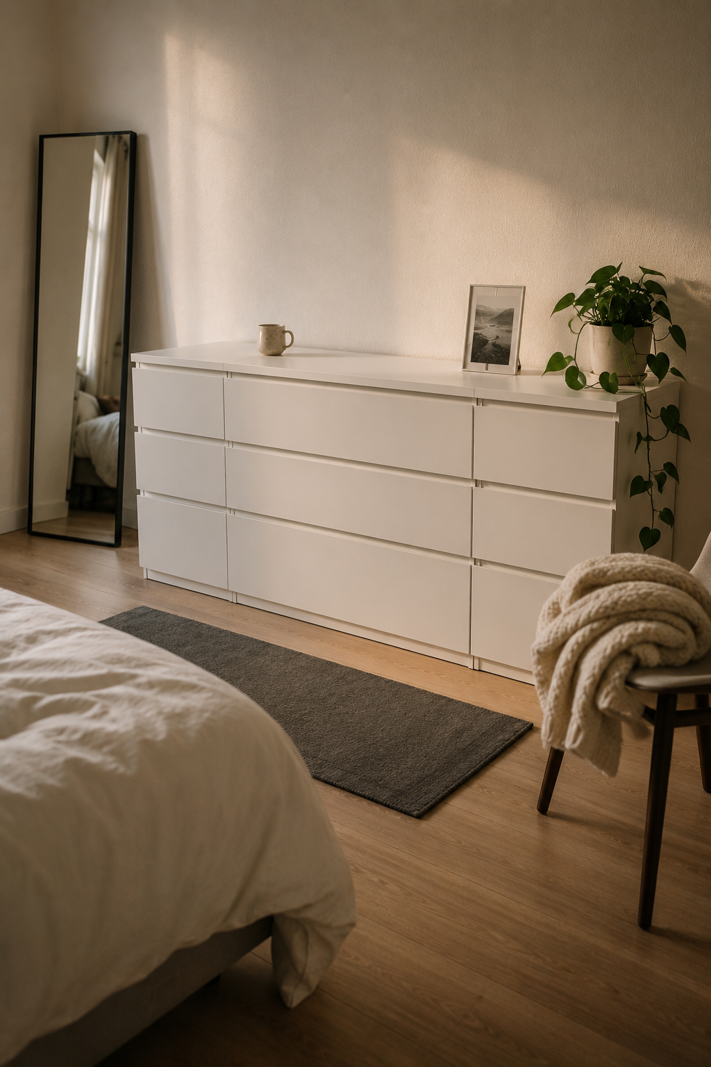 Полная система NORDLI 6+2+2 ящиков белая 160 см — гардеробная из модульных комодов IKEA