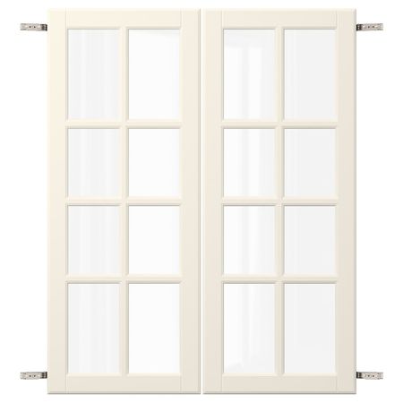 Пара дверец с петлями, белый с оттенком 80x100 см IKEA BODBYN БУДБИН 792.850.95