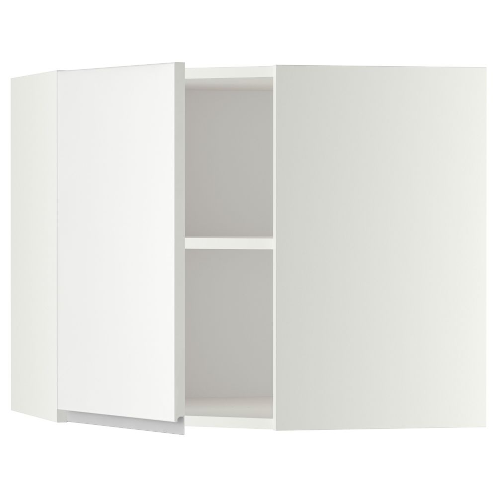 Угловой навесной шкаф с полками МЕТОД, белый, Нодста белый - схема-чертеж с размерами