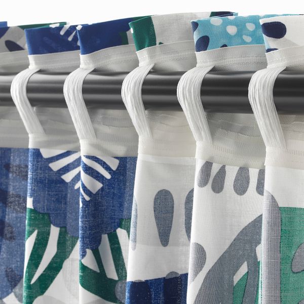 Гардины, 2 шт., белый/разноцветный 145x300 см IKEA IRMELIN ИРМЕЛИН 604.251.71 - фото 2