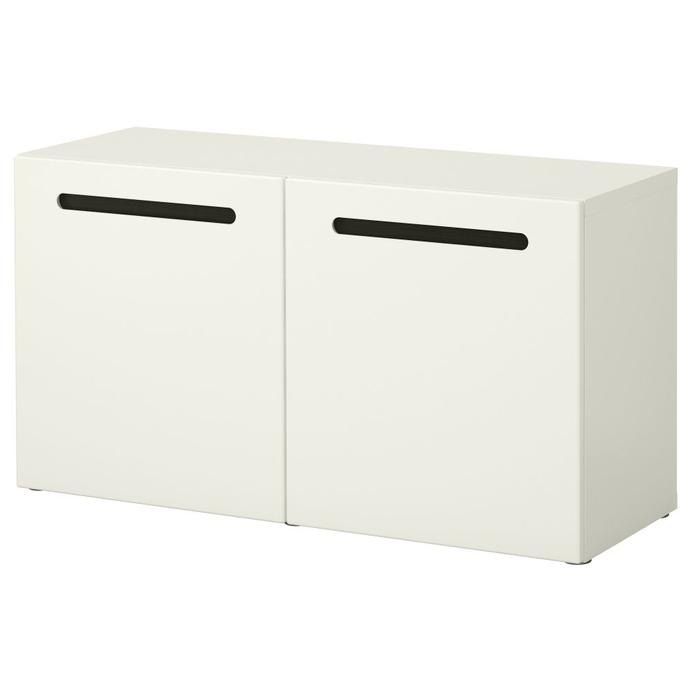 Стеллаж с дверьми БЕСТО, Марвикен белый (120x40x64 см) - схема-чертеж с размерами