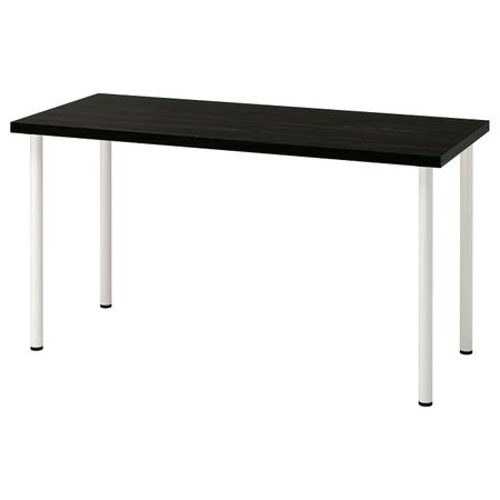 Письменный стол, черно-коричневый/белый 140x60 см IKEA LAGKAPTEN ЛАГКАПТЕН / ADILS АДИЛЬС 794.174.68