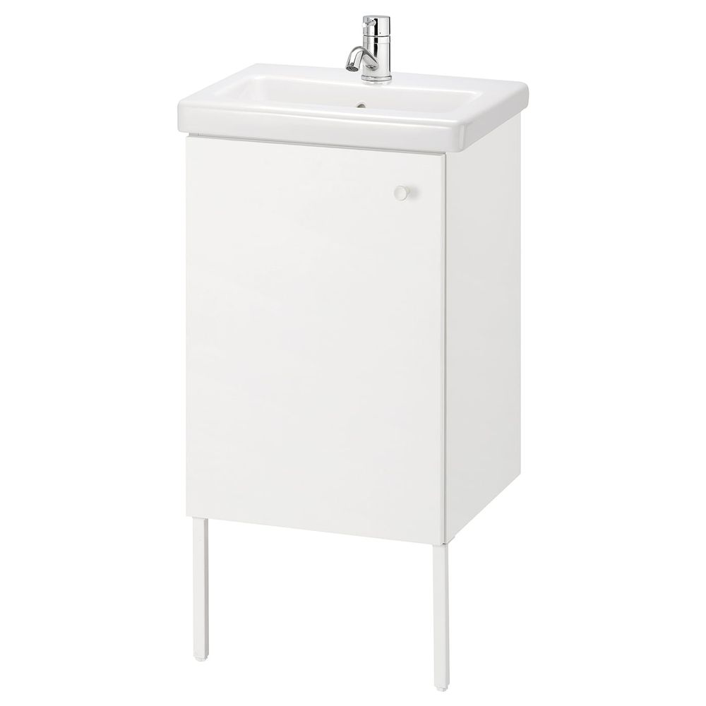 Шкаф под раковину с 1 дверцей, белый/ПИЛКОН смеситель 44x43x88 см IKEA FISKÅN ФИСКОН / TVÄLLEN ТВЭЛЛЕН 294.304.29 - фото 1