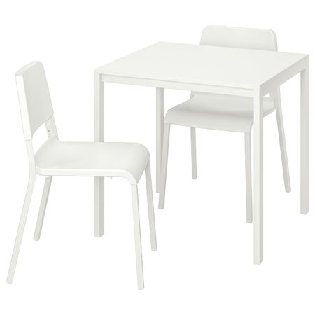 Стол и 2 стула, белый/белый 75x75 см IKEA MELLTORP МЕЛЬТОРП / TEODORES ТЕОДОРЕС 992.969.03