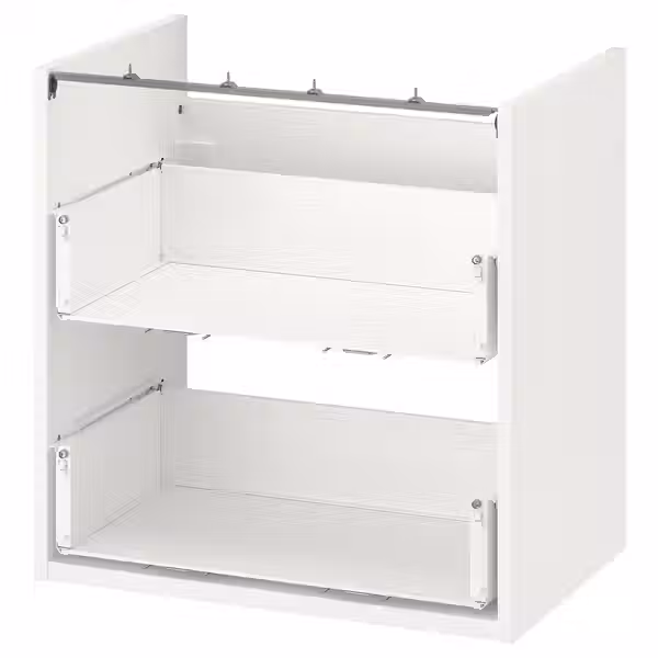 ENHET Напольный шкаф для раковины,2 ящика - белый 60x40x60 см - схема-чертеж с размерами
