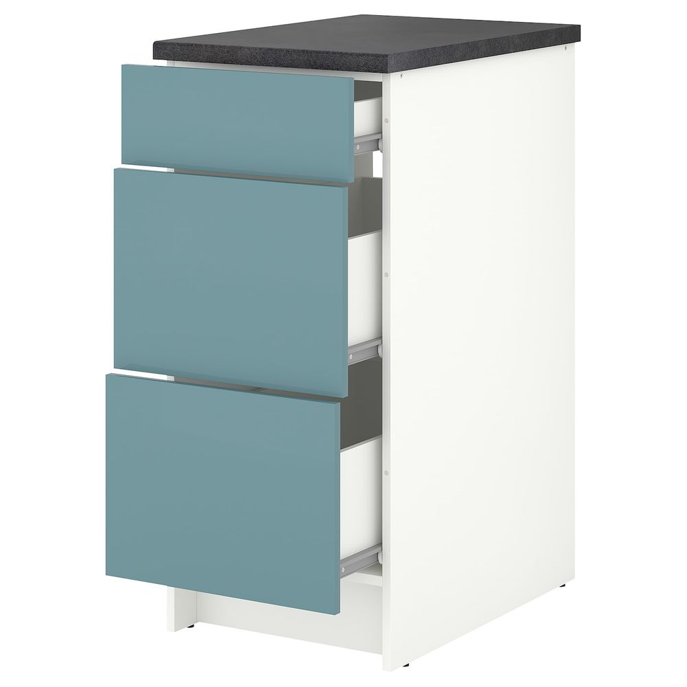 Напольный шкаф с ящиками, глянцевый/синяя бирюза 40 см IKEA KNOXHULT КНОКСХУЛЬТ 504.879.75 - фото 1