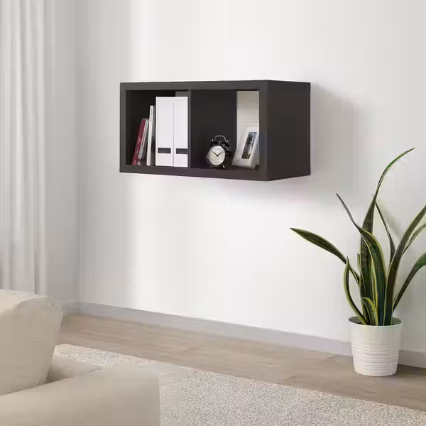 KALLAX Стеллаж - черно-коричневый 77x41 см - фото 2