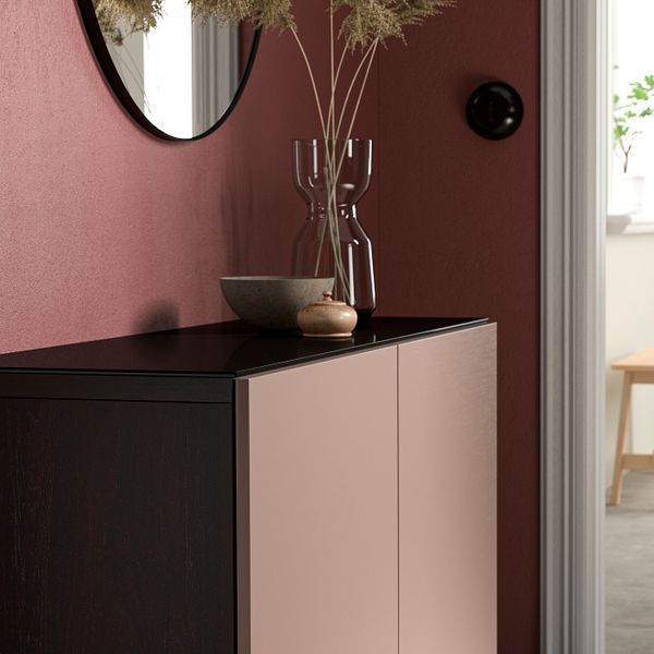 Верхняя панель, стекло черный 120x40 см IKEA BESTÅ БЕСТО 703.838.92 - фото 2