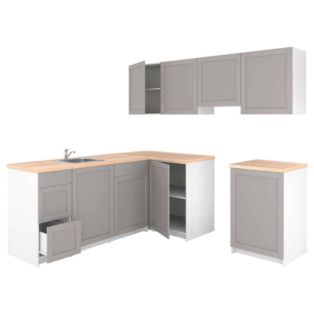Кухня, серый 220x240x220 см IKEA KNOXHULT КНОКСХУЛЬТ 394.015.44 - фото 1