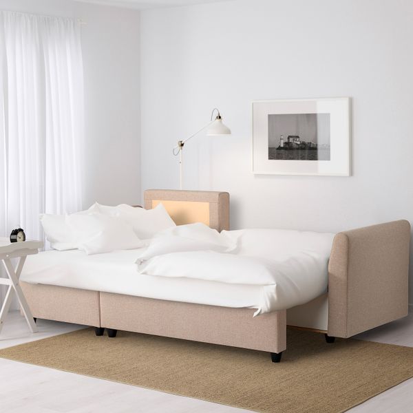 Диван-кровать с козеткой, Рудорна бежевый IKEA BRISSUND БРИССУНД 404.481.78 - фото 4