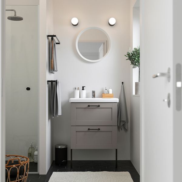 Шкаф для раковины с 2 ящиками, 64x43x87 cm IKEA TVÄLLEN ЛЕН ТВЭЛЛЕН, BEGIVENHET БЕГИВЕНХЕТ 394.800.94 - фото 3