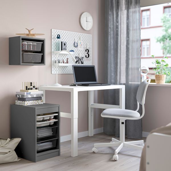 Комбинация с контейнерами, лотками, серый серый, темно-серый, 34x44x56 см IKEA TROFAST ТРУФАСТ 195.150.75 - фото 3