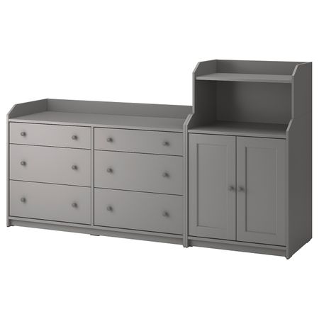 Комбинация для хранения, серый 208x116 см IKEA HAUGA ХАУГА 093.882.28