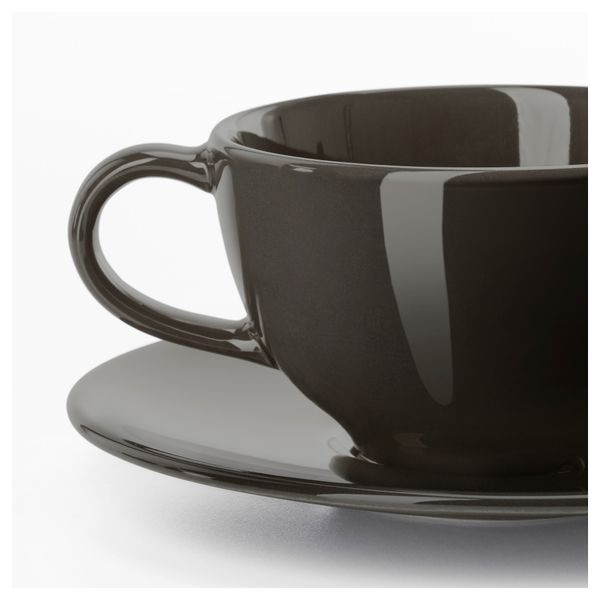 Чашка чайная с блюдцем ВАРДАГЕН, темно-серый (26 сл) - фото 3