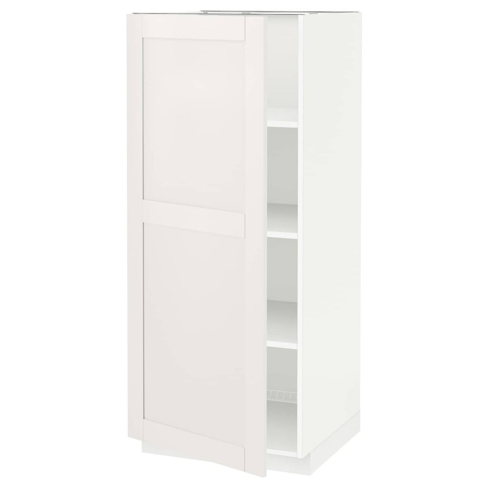 Высокий шкаф с полками, белый/Сэведаль белый 60x60x140 см IKEA METOD МЕТОД 994.464.60 - фото 1