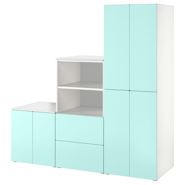 Комбинация для хранения, 180x57x181 см, белый, бледно-бирюзовый IKEA PLATSA ПЛАТСАA ПЛАТСА, SMÅSTAD СМОСТАД 294.876.23 - фото 1