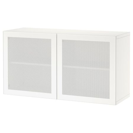 Стеллаж с дверьми, белый/мортвикен белый 120x42x64 см IKEA BESTÅ БЕСТО 294.420.45