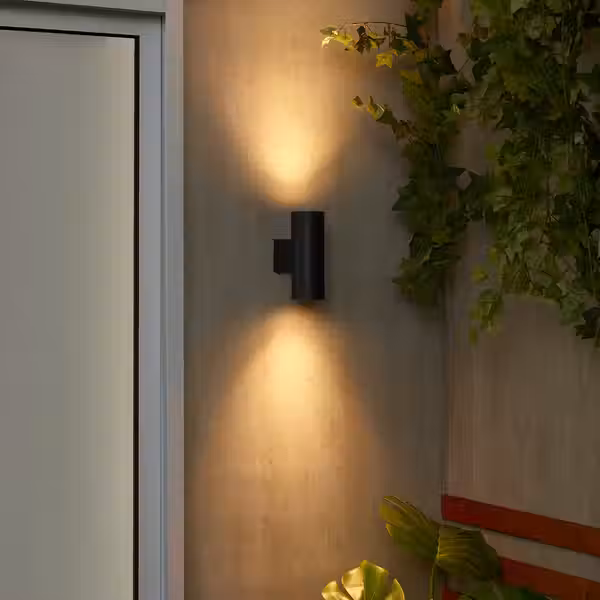 GRÖNSPRÖT ГРЁНСПРЁТ Бра - для сада чёрный 16 см - схема-чертеж с размерами