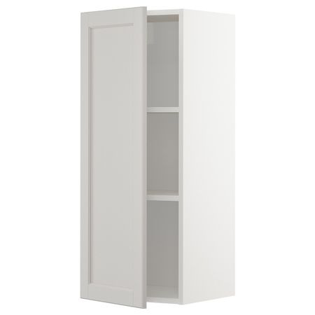 Шкаф навесной с полкой, белый/Лерхюттан светло-серый 40x100 см IKEA METOD МЕТОД 492.730.70