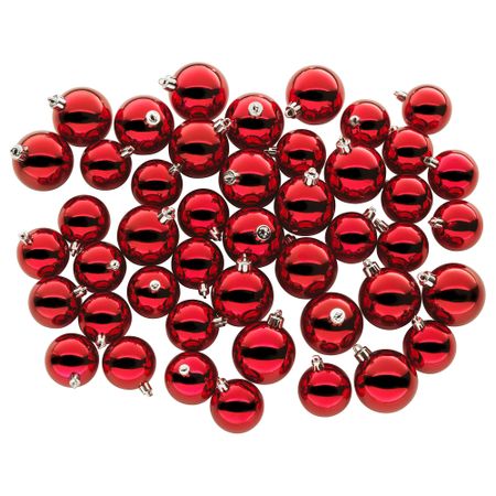 Украшение шар, 45 шт. ВИНТЕР 2017, красный