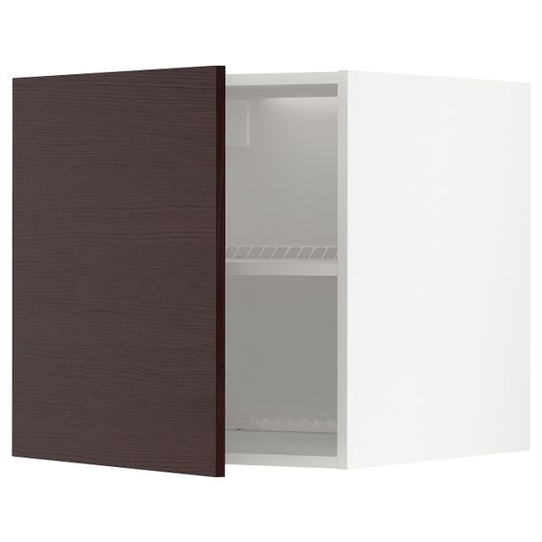 Верхний шкаф на холодильник/морозильн, белый Аскерсунд/темно-коричневый под ясень 60x60 см IKEA METOD МЕТОД 193.335.08 - фото 1