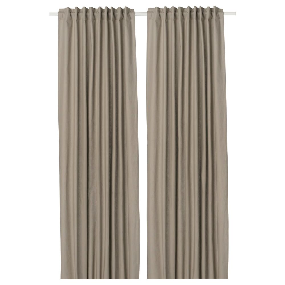 Затемняющие гардины, 2 шт., темно-бежевый 145x300 см IKEA KALKFLY КАЛКФЛАЙ 004.539.68 - фото 1