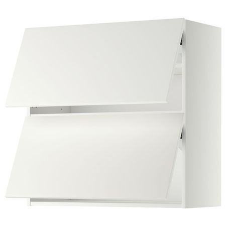 Навесной шкаф, 2 дверцы, горизонтал, белый/Хэггеби белый 80x80 см IKEA МЕТОД 792.262.61