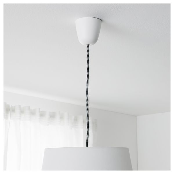 Шнур-подвес СЕКОНД, черный, белый текстиль (1.8 м) - схема-чертеж с размерами