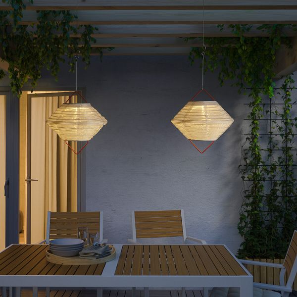 Подвесная светодиодная лампа, для сада шаровидный/в форме алмаза 30 см IKEA SOLVINDEN СОЛВИДЕН 804.869.22 - схема-чертеж с размерами