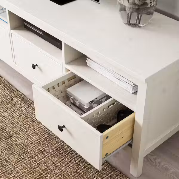HEMNES Тумба под ТВ - белая морилка 148x47x57 см - фото 3