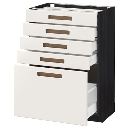 Напольный шкаф с 5 ящиками МЕТОД / МАКСИМЕРА, черный, Мэрста белый