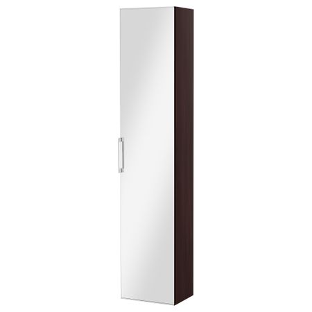 Высокий шкаф с зеркальной дверцей ГОДМОРГОН, черно-коричневый черно-коричневый (40x30x192 см)