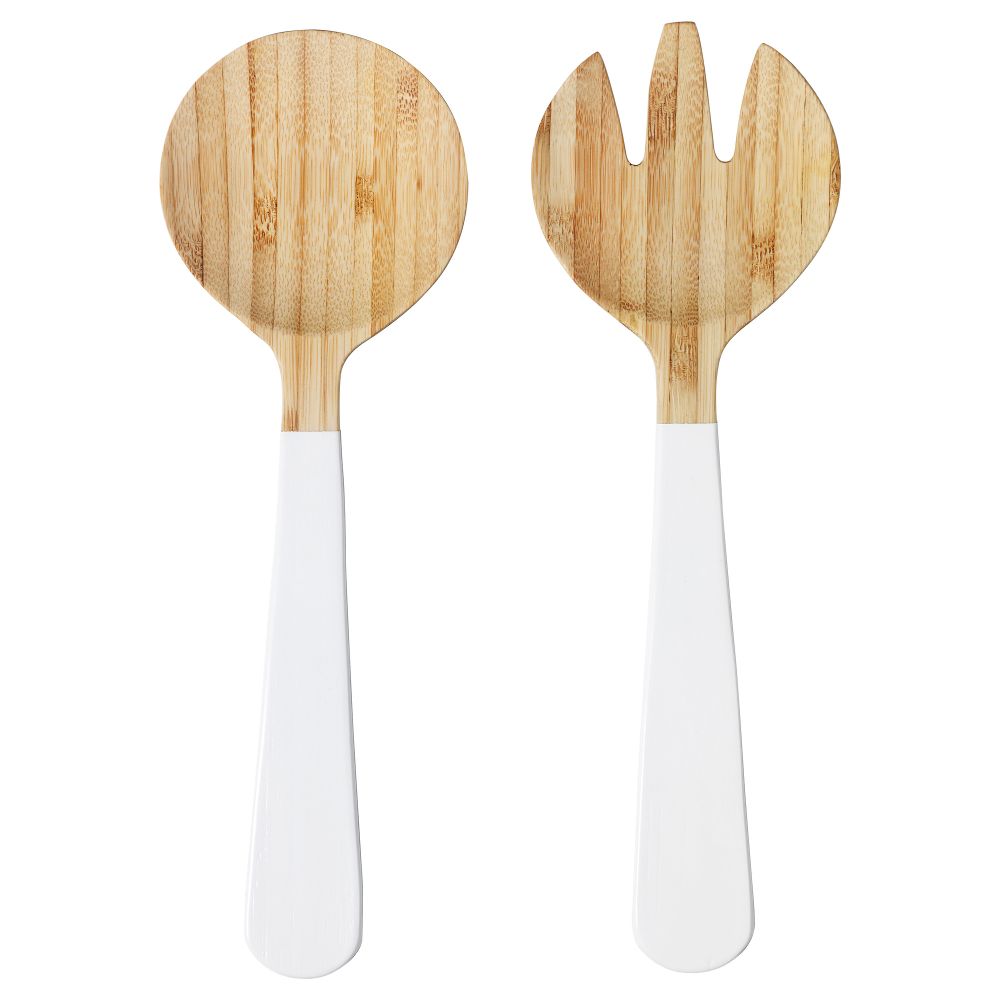 Приборы для салата, 2 предмета ГРИПАНДЕ, бамбук, белый (31 см) - фото 1