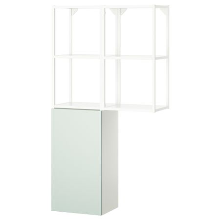 Комбинация для хранения, белый, бледный серо-зеленый, 80x32x150 см IKEA BEGIVENHET БЕГИВЕНХЕТ 595.480.07