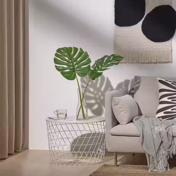 SMYCKA Искусственный листок - д/дома/улицы/монстера зеленый 80 см - схема-чертеж с размерами