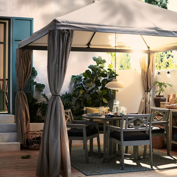 Стол + 4 кресла, для/сада, серый морилка/ЙЭРПОН/дувхольмен антрацит IKEA BONDHOLMEN БОНДХОЛЬМЕН 193.305.43 - схема-чертеж с размерами