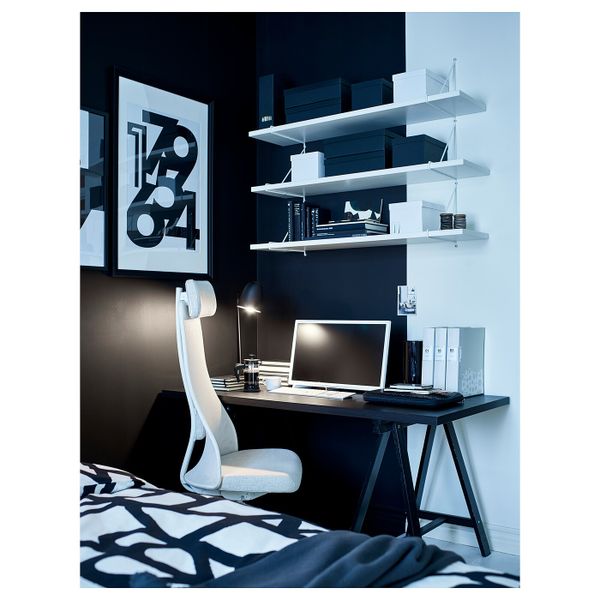 Стол, черно-коричневый/черный 150x75 см IKEA LINNMON ЛИННМОН / ODDVALD ОДВАЛЬД 392.795.72 - схема-чертеж с размерами