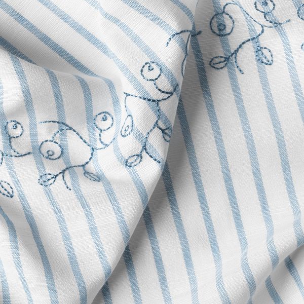 Гардины с прихватом, 2 шт., в полоску синий-белый 120x300 см IKEA GULSPARV ГУЛСПАРВ 904.270.98 - фото 4