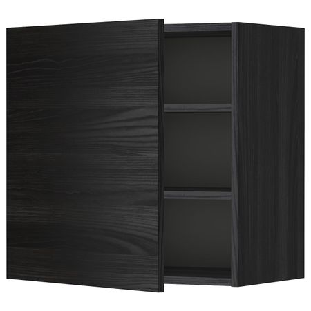 Шкаф навесной с полкой, черный, Тингсрид черный 60x60 см IKEA МЕТОД 392.322.40
