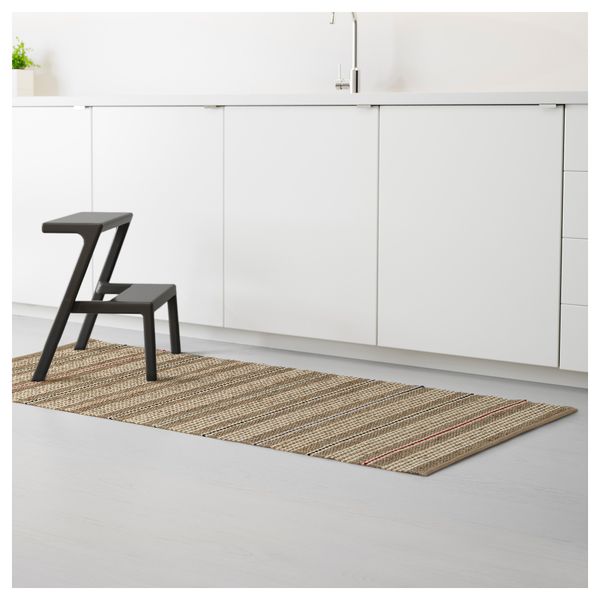 Ковер безворсовый СОДЕРУП, естественный, разноцветный (75x200 см) - схема-чертеж с размерами